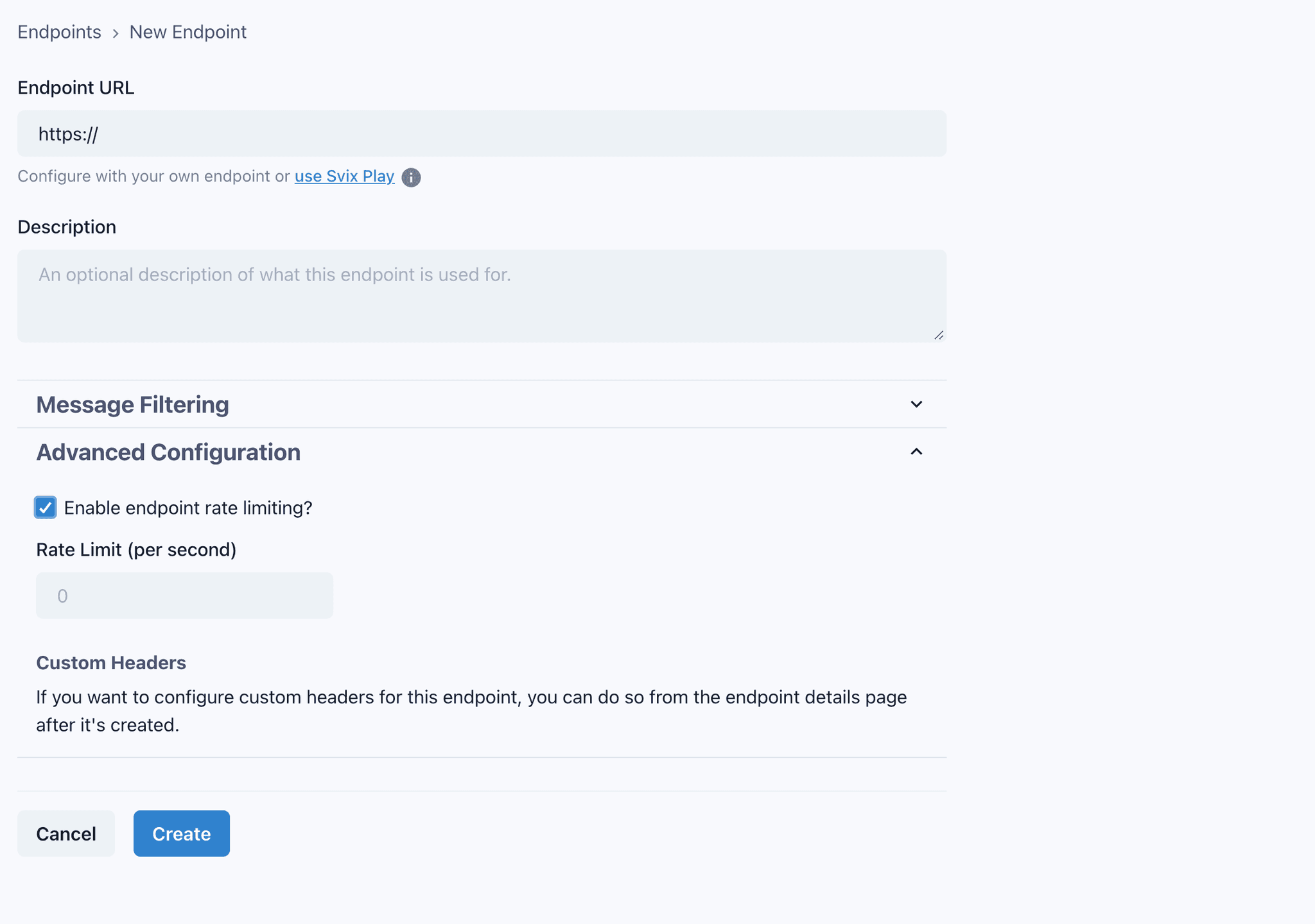 rate limiting and create endpoint picture