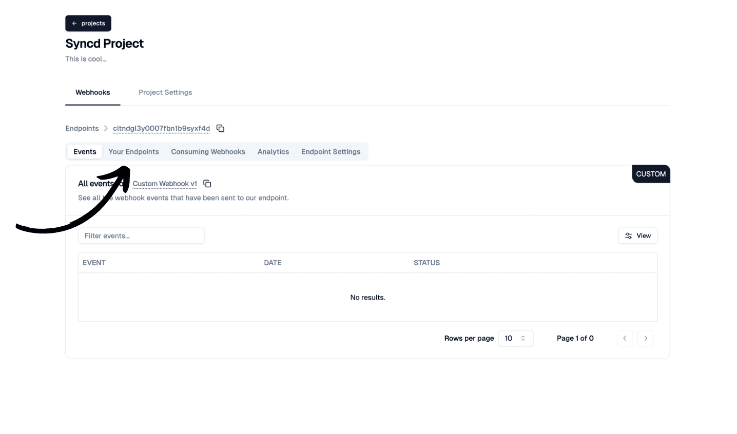 new webhook button